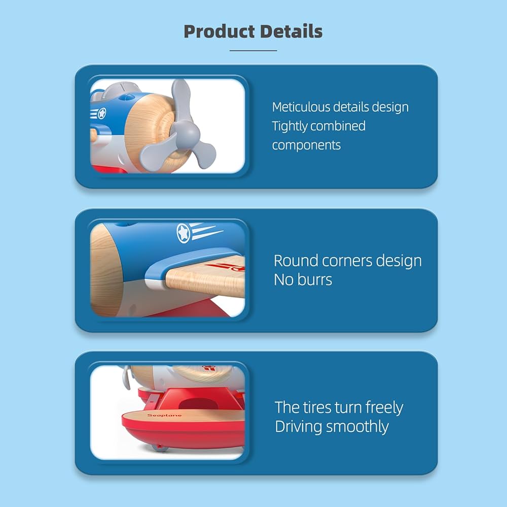 Wanborns Light Music Wooden Slided Seaplane