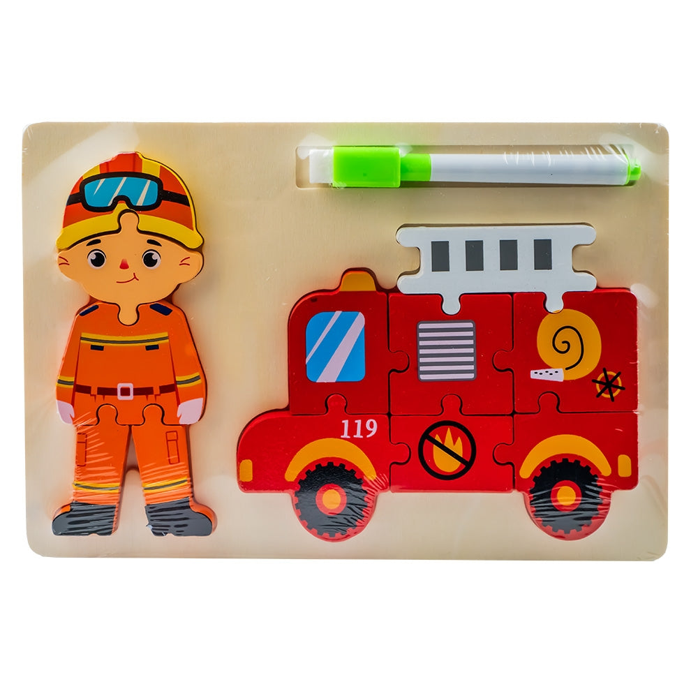 Wooden Puzzle with white board