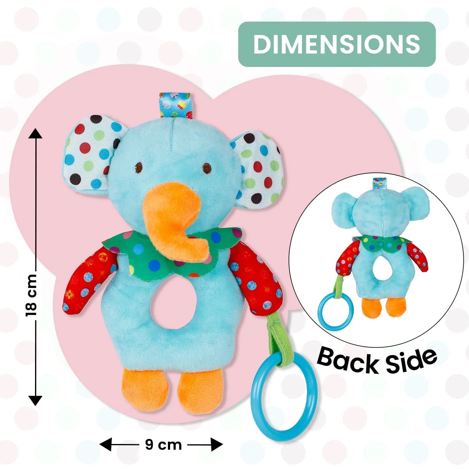 Baby Moo Elephant Rattle Toy