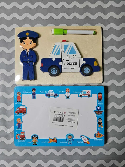 Wooden Puzzle with white board