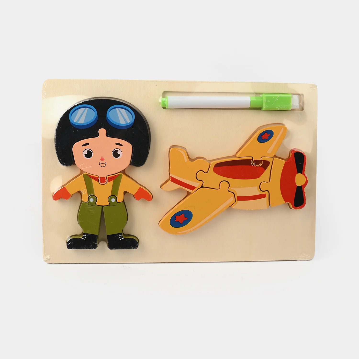 Wooden Puzzle with white board