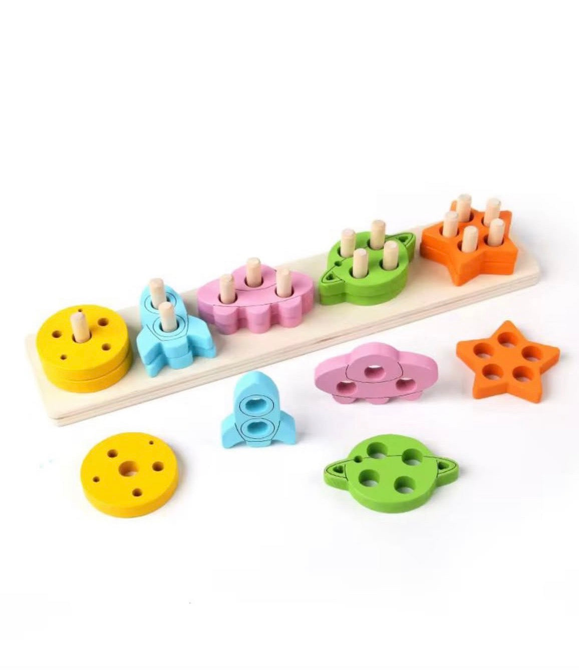 Wooden Shapes Stacking Toy