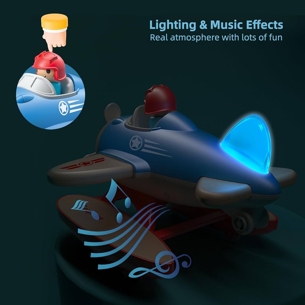 Wanborns Light Music Wooden Slided Seaplane