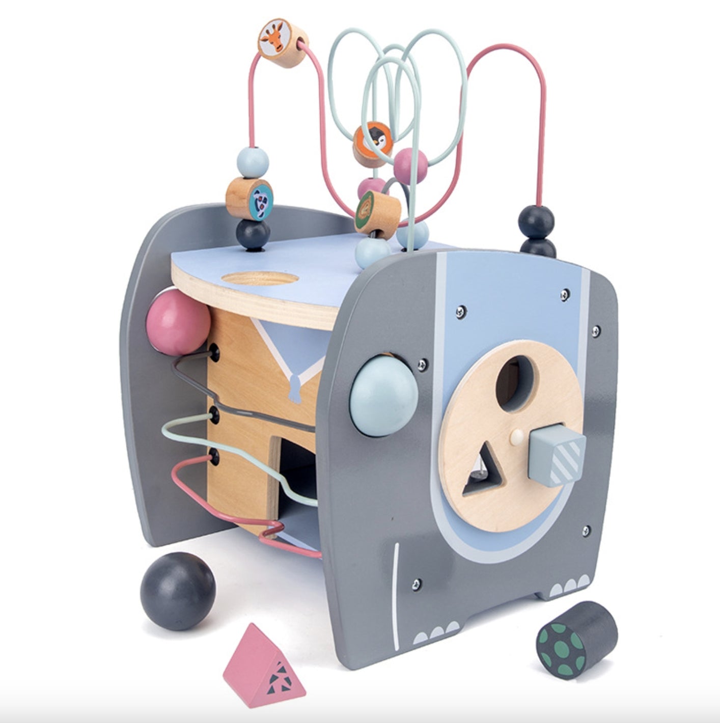 Wooden activity cube