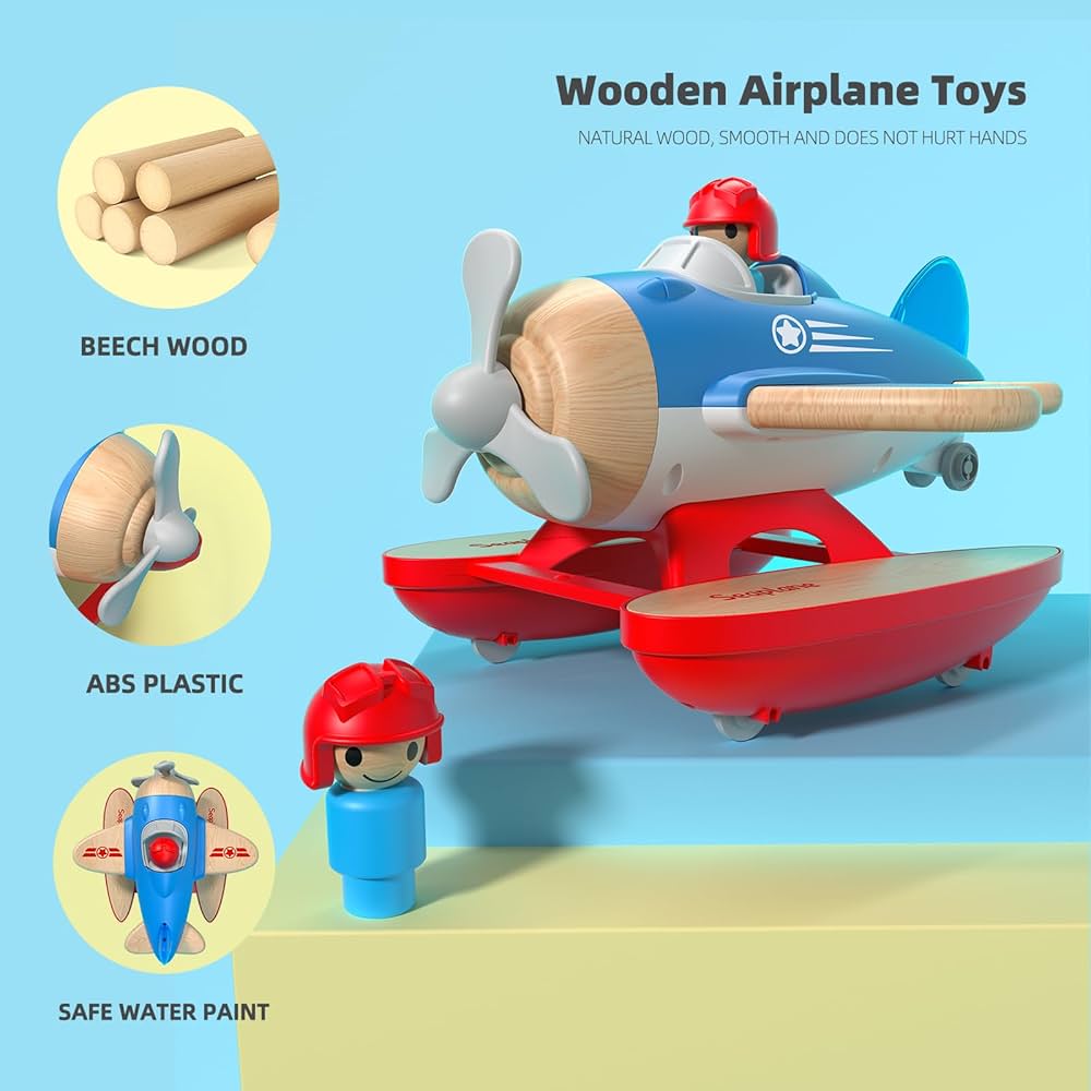 Wanborns Light Music Wooden Slided Seaplane