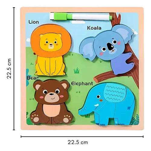 Wooden Puzzle with white board