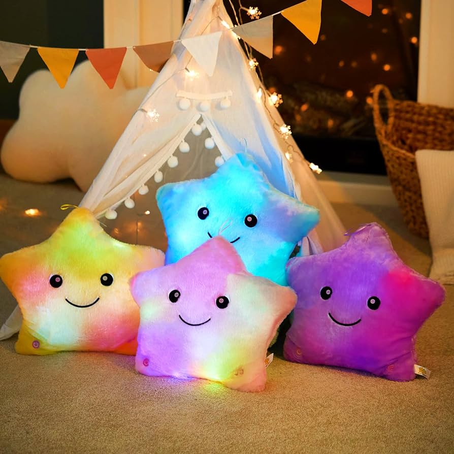 Happy STAR Glowing Pillow with Led Light